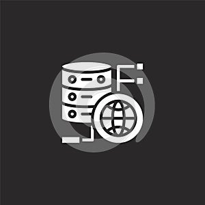 database icon. Filled database icon for website design and mobile, app development. database icon from filled network and data