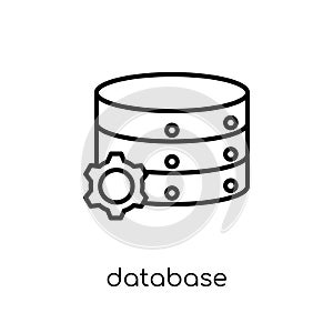 Database icon. Trendy modern flat linear vector Database icon on