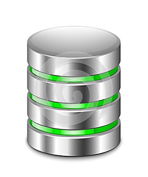 Database icon, vector illustration. Hardware concept for data storage