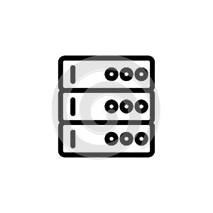 The database is an icon vector. Isolated contour symbol illustration