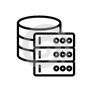The database is an icon vector. Isolated contour symbol illustration