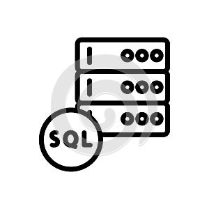 The database is an icon vector. Isolated contour symbol illustration