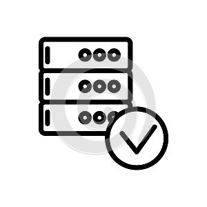 The database is an icon vector. Isolated contour symbol illustration