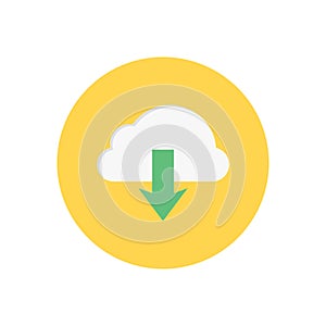 Database vector flat color icon