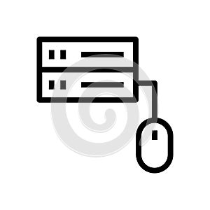 Database vector thin line icon