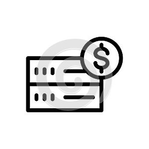 Database vector thin line icon