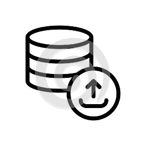Database vector thin line icon