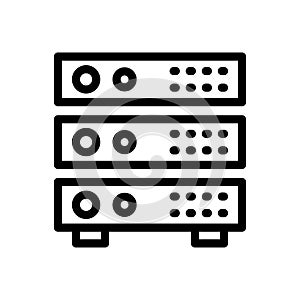 Database vector thin line icon