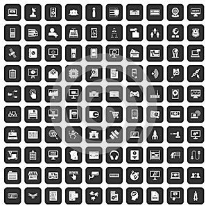 100 database icons set black