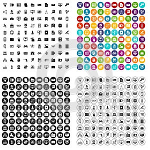 100 database icons set vector variant