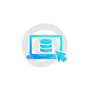 Database and laptop computer icon