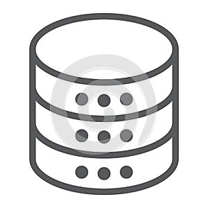 Database line icon, data and analytics, server