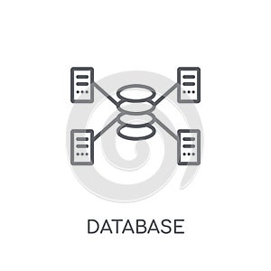 Database linear icon. Modern outline Database logo concept on wh