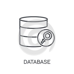 Database linear icon. Modern outline Database logo concept on wh