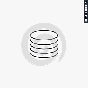 Database, linear style sign for mobile concept and web design