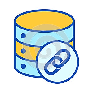 Database Link Flat Colored Icon for Connection and Integration