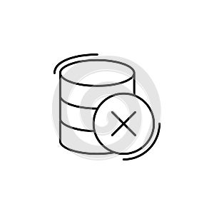 Database, lost, networking icon. Simple line, outline vector elements of storage and cloud icons for ui and ux, website or mobile