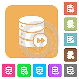 Database macro fast forward rounded square flat icons