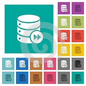 Database macro fast forward square flat multi colored icons