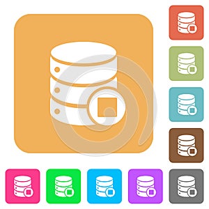 Database macro stop rounded square flat icons