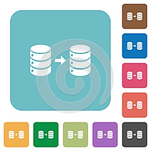 Database mirroring rounded square flat icons