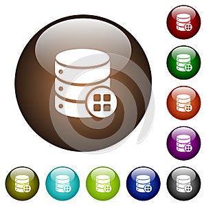 Database modules color glass buttons