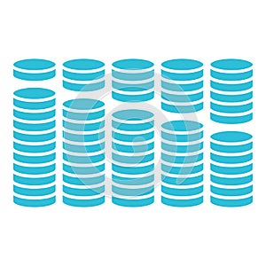 Database or money icon, Server Isolated Flat Web Mobile Icon, different value, high. vector illustration.