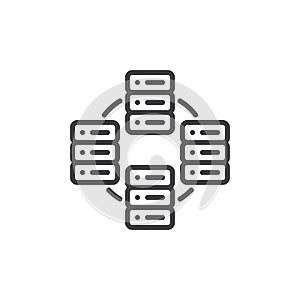 Database network connect line icon