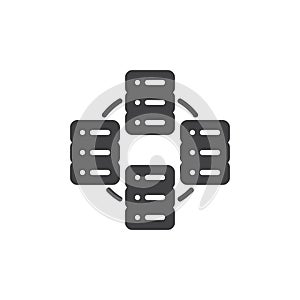 Database network connect vector icon