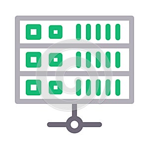 Database network vector color line icon