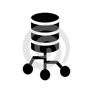 Database network vector glyphs icon