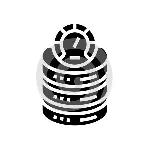 database performance glyph icon vector illustration
