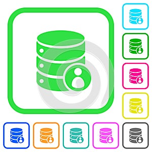 Database privileges vivid colored flat icons icons