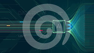 Database processing using AI chip computer algorithms and AI deep learning machines, big data visualization, information flow