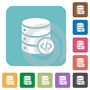 Database programming square flat icons