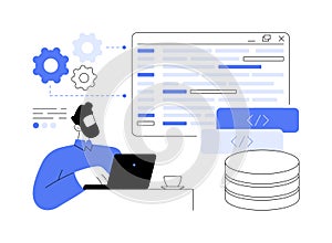 Database programming isolated cartoon vector illustrations.