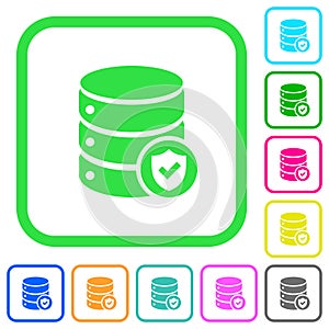 Database protected vivid colored flat icons