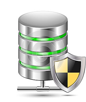 Database Protection Icon. Vector illustration on white background