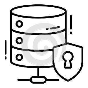 Database, Protection and security vector icons set cyber computer network business data technology