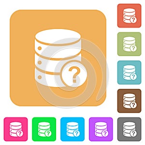 Database query rounded square flat icons