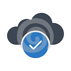 Database reception vector glyph color icon