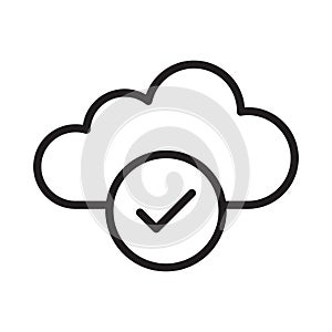 Database reception vector thin line icon