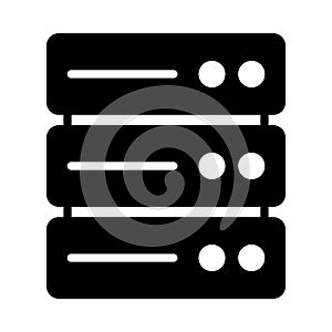 Database  reception vector glyph flat icon