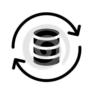 Database reload vector glyphs icon