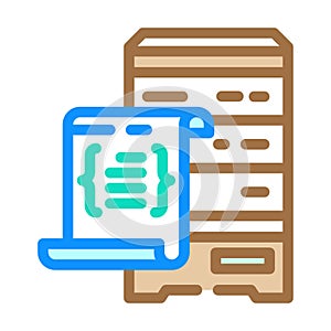 database scripts color icon vector illustration