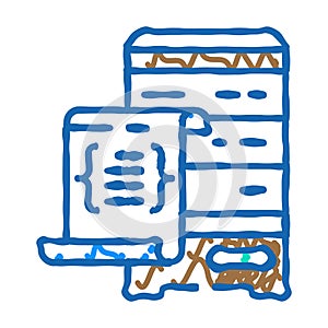 database scripts icon doodle illustration