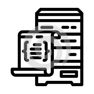 database scripts line icon vector illustration