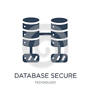 database secure connection icon in trendy design style. database secure connection icon isolated on white background. database
