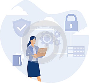 Database security abstract concept,secure file sharing,automatic backup