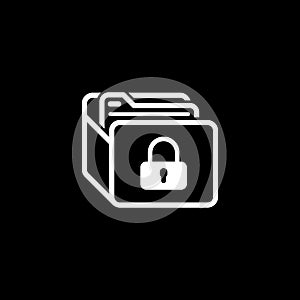 Database Security Icon. Flat Design.